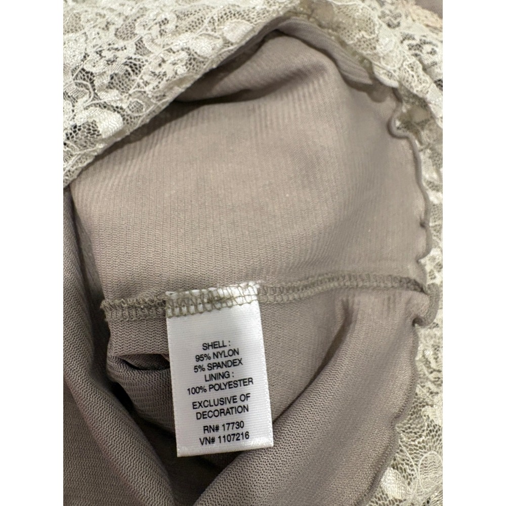 Vtg Y2K Babydoll Top M Gray Lace Embroidered Sleeveless Coquette going out cute - Picture 6 of 7